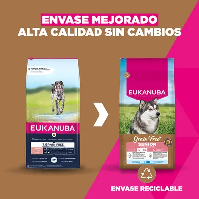 Eukanuba Senior Large Breed Grain Free con pescado de mar - 12 kg