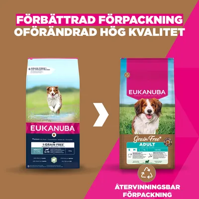 Eukanuba Grain Free Adult Small & Medium Breed Lamb - 12 kg