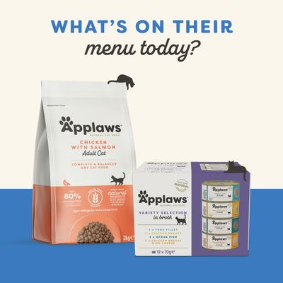 Applaws Natural Cat Food Chicken with Salmon Adult Cat Dry Food, Variety Selection in Broth with Tuna, Chicken, Ocean Fish and Cheese, 12 x 70g can