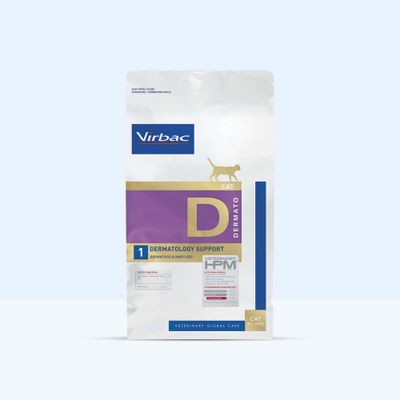Virbac Veterinary HPM D1 Dermatology Support pour chat - 2 x 3 kg 