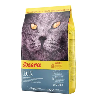 Josera Léger Katzenfutter für Erwachsene, Rezeptur zur Gewichtskontrolle mit reduziertem Energiegehalt. Made in Germany, Super Premium Petfood.