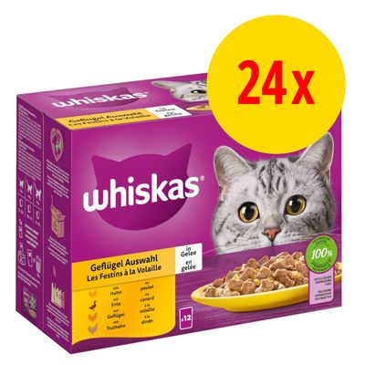 Whiskas 1+ Adult 24 x 85 g sélection de volaille en sauce