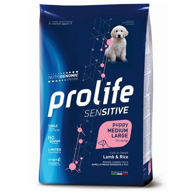 Multipack Risparmio! 2 x Prolife 2 x 10 kg Puppy Sensitive Medium/ Large Agnello & Riso