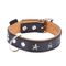 Heim Lederhalsband Stars, schwarz/beige Größe 60: 45 - 55 cm Halsumfang
