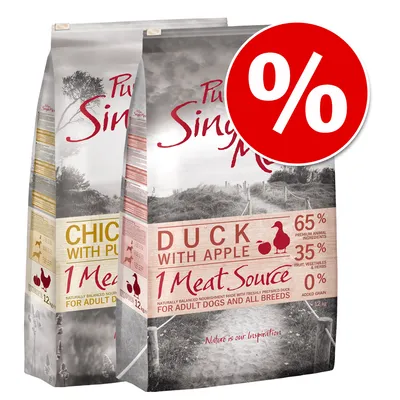 Økonomipakke: 2 x 12 kg Purizon Single Meat - kornfri Økonomipakke: 2 x 12 kg Purizon Single Meat - kornfri