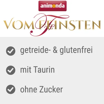 Animonda Vom Feinsten. Bez žitarica i glutena, s taurinom, bez šećera.