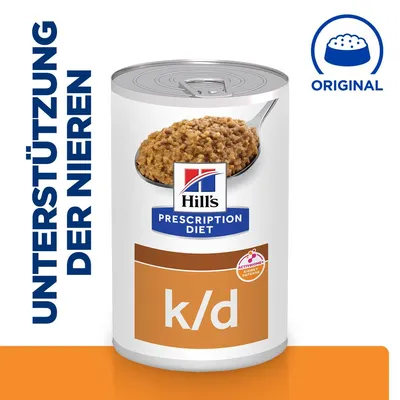 Hill's Prescription Diet k/d Nassfutter zur Unterstützung der Nieren, Original-Rezeptur mit ActivBiome+ für die Nierengesundheit.