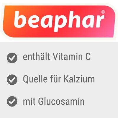 beaphar. Enthält Vitamin C, Quelle für Kalzium, mit Glucosamin.