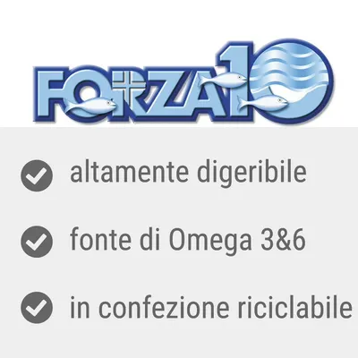 FORZA10, altamente digeribile, fonte di Omega 3&6, in confezione riciclabile
