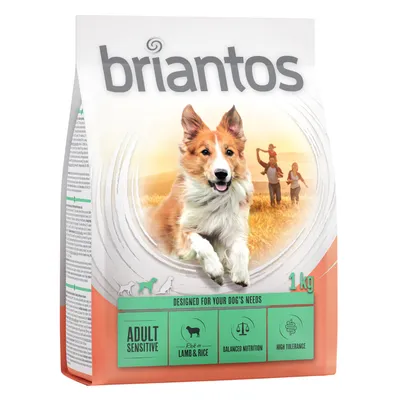 Briantos Adult Sensitive hrana za pse, 1 kg, s janjetinom i rižom, uravnotežena prehrana, visoka podnošljivost.