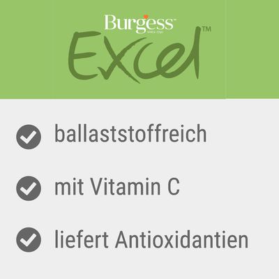 Burgess Excel. Ballaststoffreich, mit Vitamin C, liefert Antioxidantien.