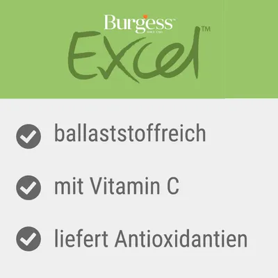 Burgess Excel. Ballaststoffreich, mit Vitamin C, liefert Antioxidantien. Burgess Excel. Ballaststoffreich, mit Vitamin C, liefert Antioxidantien.