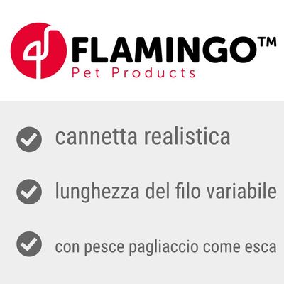 FLAMINGO Pet Products, cannetta realistica, lunghezza del filo variabile, con pesce pagliaccio come esca