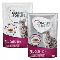 Blandat sparpack: 24 x 85 g Concept for Life gelé & sås - All Cats 10+ i sås + i gelé       