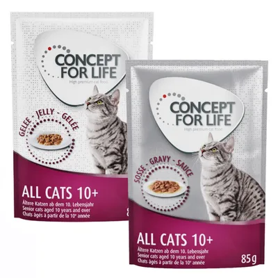 Økonomipakke: 24 x 85 g Concept for Life gelé & sauce - All Cats 10+ i sauce & gelé Økonomipakke: 24 x 85 g Concept for Life gelé & sauce - All Cats 10+ i sauce & gelé