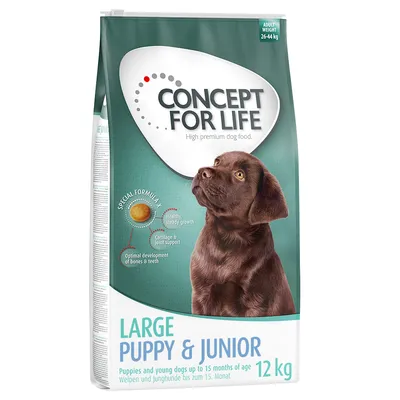 Concept for Life Large Puppy & Junior, hrana za pse za štence i mlade pse do 15 mjeseci, 12 kg. Podržava zdrav rast, razvoj zglobova i kostiju.