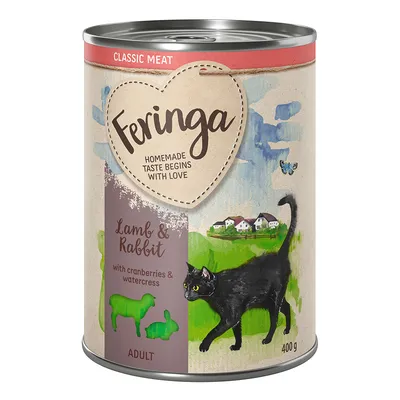 Lot Feringa Classic Meat Menu 18 x 400 g pour chat - agneau, lapin