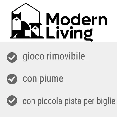 Modern Living, gioco rimovibile, con piume, con piccola pista per biglie