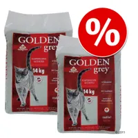 Säästöpakkaus: Golden-kissanhiekka 2 x 14 kg - lajitelma: Golden Grey Odour + Golden White