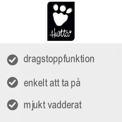 Hurtta. dragstoppfunktion, enkelt att ta på, mjukt vadderat