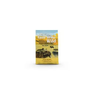 Confezione di crocchette Taste of the Wild, visibile la scritta 'High Prairie' sulla parte inferiore della confezione.