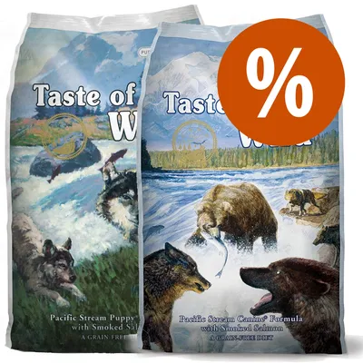Set transition! Taste of the Wild - Pacific Stream - verso la vita adulta - 2 kg Puppy + 2 kg Adult