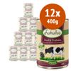 Lukullus Alimentazione naturale Adult 12 x 400 g Alimento umido per cani Mix 1 (2 gusti): Pollame & Agnello + Coniglio & Selvaggina