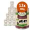 Lukullus Alimentazione naturale Adult 12 x 400 g Alimento umido per cani Mix 1 (2 gusti): Pollame & Agnello + Coniglio & Selvaggina