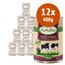 Lukullus Alimentazione naturale Adult 12 x 400 g Alimento umido per cani Mix 1 (2 gusti): Pollame & Agnello + Coniglio & Selvaggina