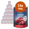 Rocco Classic 24 x 400 g Alimento umido per cani Mix 3: Manzo Puro, Salmone, Pollo, Renna