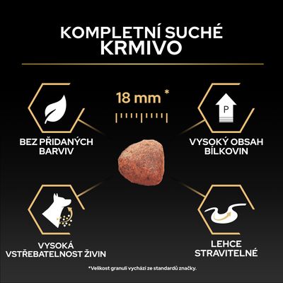 Kompletní krmivo, velikost 18 mm, bez barviv, vysoký obsah bílkovin, vysoká vstřebatelnost živin, lehce stravitelné.