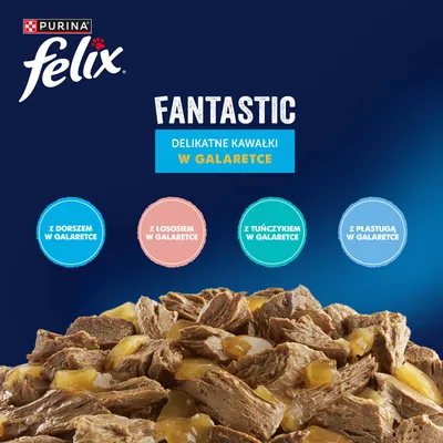 Megapakiet Felix w galarecie, So gut wie es aussieht, 80 x 85 g - Mixpakiet ryb 2 (gładzica, łosoś, tuńczyk, dorsz)
