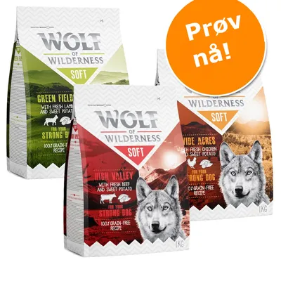 Wolf of Wilderness Adult "Soft & Strong" - Blandet pakke