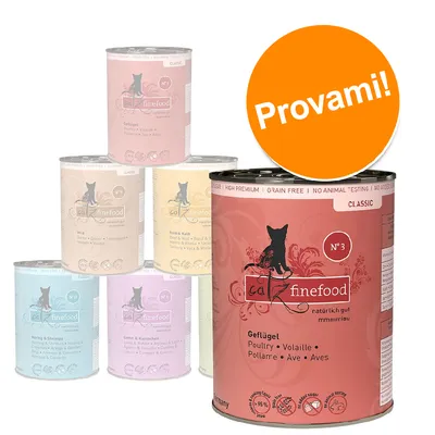 Set prova! catz finefood 6 x 400 g - Mix 1: Pollame, Salmone, Manzo, Selvaggina, Agnello, Aringa