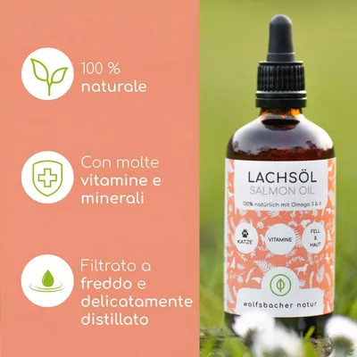 Wolfsbacher Natur Olio di salmone per gatti - 100 ml