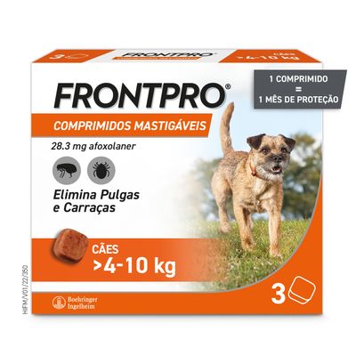 Frontpro comprimidos antiparasitários para cães de 4 a 10 kg 3 comprimidos