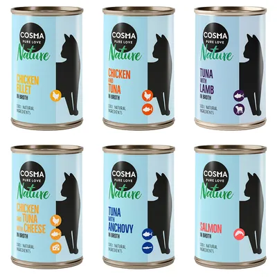 Cosma Nature -säästöpakkaus 12 x 140 g - lajitelma 2 (6 makua)
