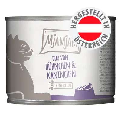 MjAMjAM Duo von Hühnchen & Kaninchen, getreidefrei. Hergestellt in Österreich.