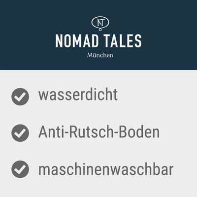 Nomad Tales München. Caratteristiche: impermeabile, fondo antiscivolo, lavabile in lavatrice.