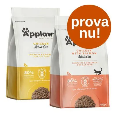 2 x 400 g Applaws i blandat provpack - Blandpack: kyckling + kyckling & lax