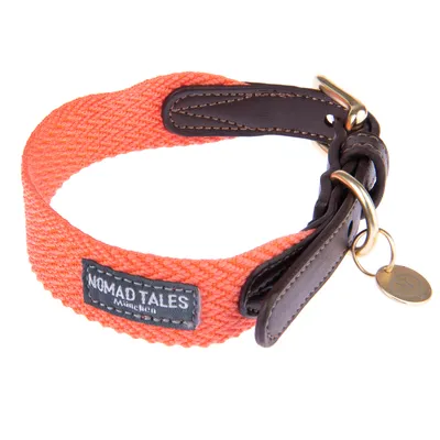 Collier Nomad Tales Bloom, corail pour chien  - taille M : tour de cou 40 - 46 cm , l 32 mm