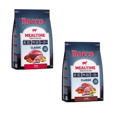 Rocco Mealtime teljes értékű kutyaeledel, marha. Gabonamentes recept, 70% állati összetevő, friss marhahúsban gazdag. Kiszerelés: 1 kg.