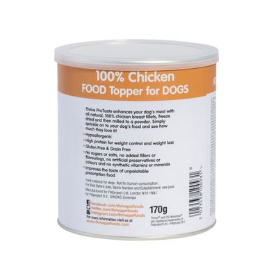 thrive ProTaste 100% Chicken Food Topper for Dogs - 170g