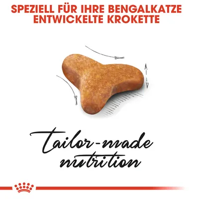 Speziell für Bengalkatzen entwickelte Krokette. Tailor-made nutrition.