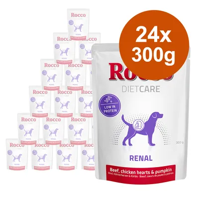 Rocco Diet Care Renal Pouches - Beef with Chicken Hearts & Pumpkin - Saver Pack: 12 x 300g