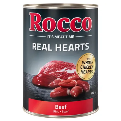 Rocco Real Hearts Rind, 400g Dose. Mit ganzen Hühnerherzen. It's Meat Time.