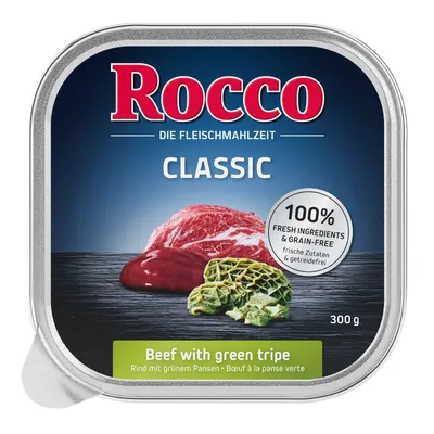 Rocco Classic, manzo con trippa verde, 300g. 100% ingredienti freschi e senza cereali.