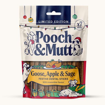 Pooch & Mutt Goose, Apple & Sage Festive Dental Sticks - 7 Sticks (251g)