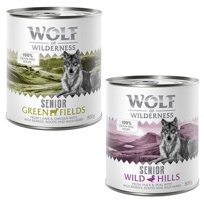 Výhodné balení: Wolf of Wilderness Senior 12 x 800 g míchané balení