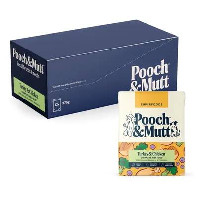 Pooch and Mutt Wet Dog Food - Turkey & Chicken  - 12 x 375g